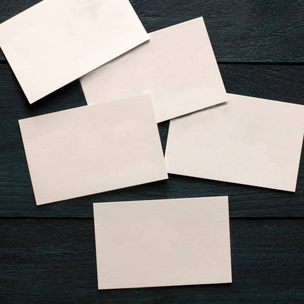 istock Thick cardboard business cards, blank for copyspace 639785886
