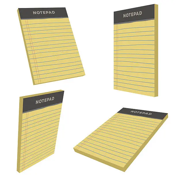 Vector illustration of 3D notepads