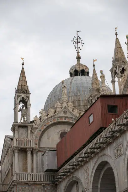 top fragment of ancient St.Mark Basilica dome from Venice, Italy