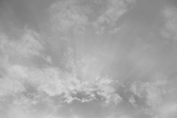 Faded sky monochrome with sunbeam