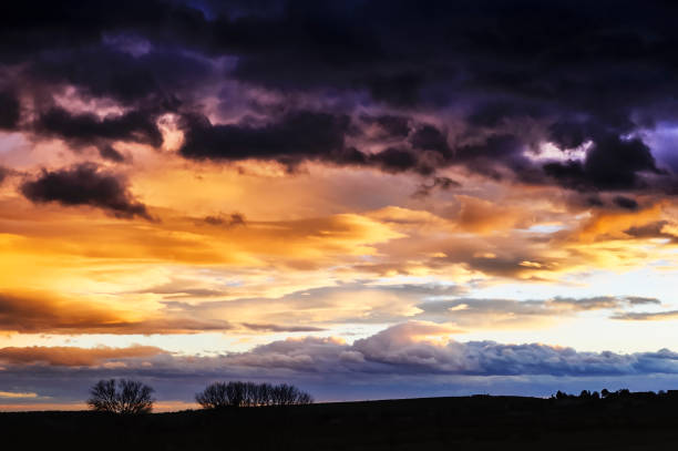 Great clouds with evening red in Burgenland