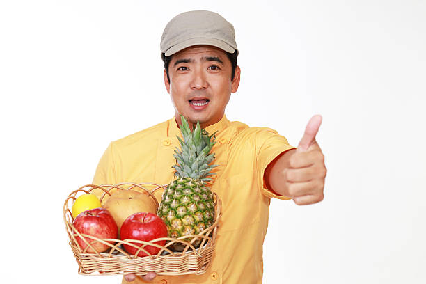Smiling Asian waiter