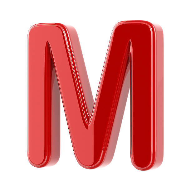 glossy letter m - letter m alphabet three dimensional shape plastic imagens e fotografias de stock