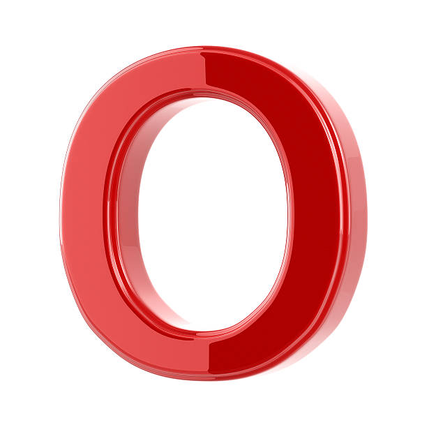 Glossy Letter O On the white background with clipping path. 3D render 3d red letter o stock pictures, royalty-free photos & images