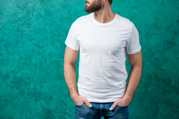 istock Man in white t-shirt 639800604