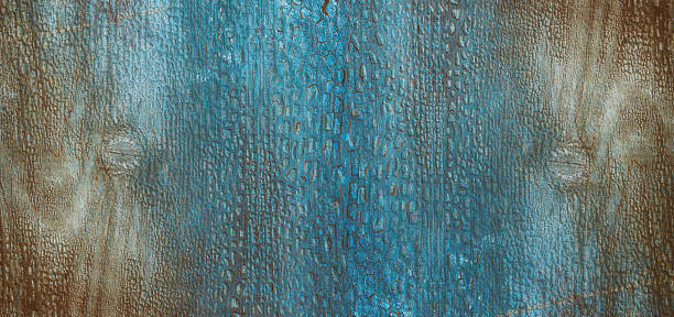 istock abstract wooden background with cracked blue paint 639802134