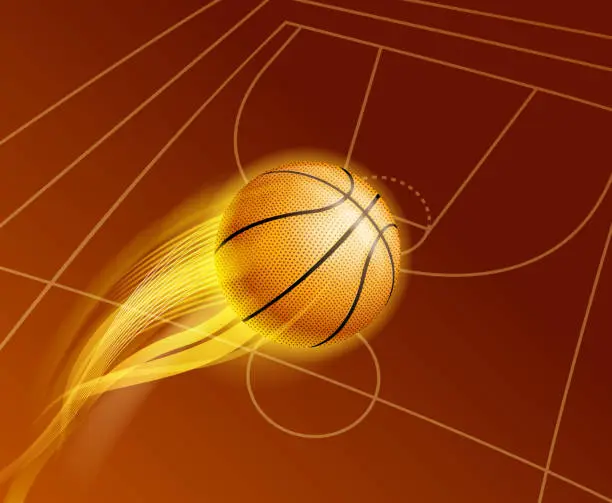 Vector illustration of basketball fire