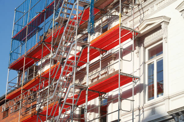 istock Construction site, scaffolding, old building, ladder 639811920