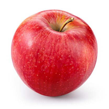 Manzana roja fresca aislada sobre blanco. Con trazado de recorte. photo