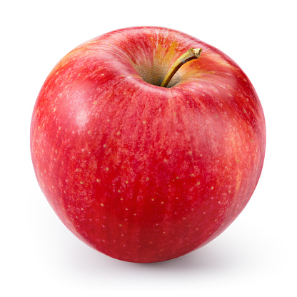 Fresh red apple isolated on white. With clipping path.