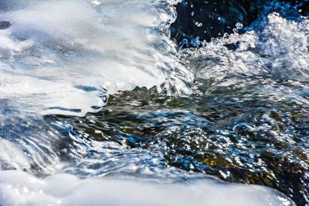 istock Ice in the water of a flowing river 639812254