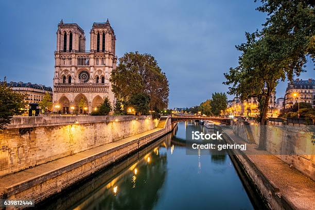 Notre Dame Paris And River Seine Stock Photo - Download Image Now - Notre Dame de Paris, Paris - France, Seine River