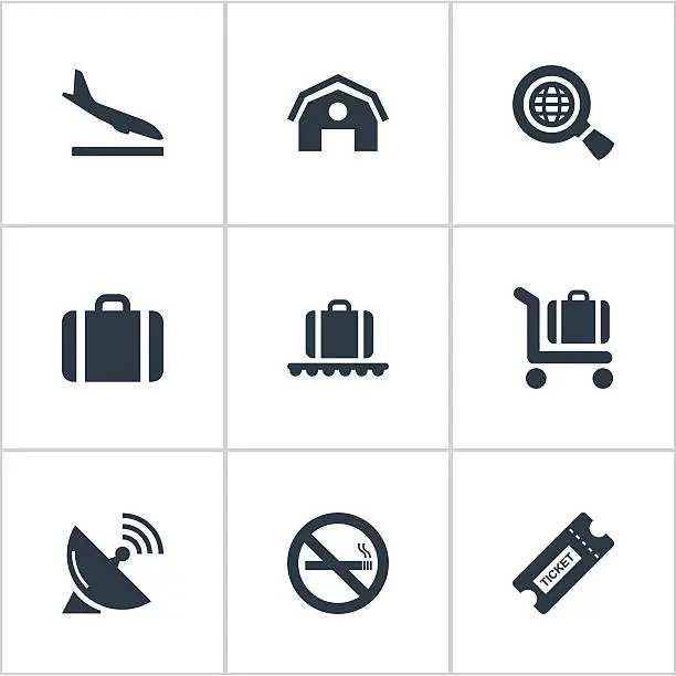 Vector illustration of Set Of 9 Simple Transportation Icons.