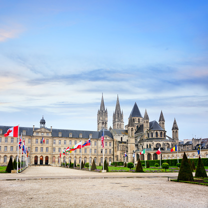 The Abbey of Saint-Etienne is a monastery in the French city of Caen, Normandy. Composite photo