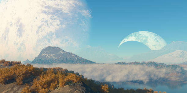 istock Landscape of an alien planet 639815454