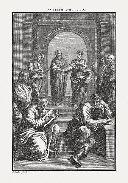 Paul at Athens (Acts 17), copper engraving, published c. 1850