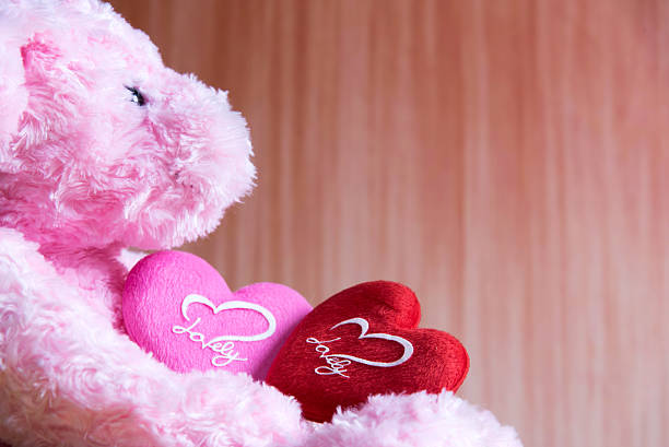 istock teddy Bear with Heart on wood background,concept valentine 639819868