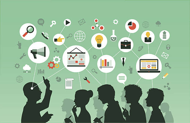 seminarium  - business togetherness listening people stock illustrations