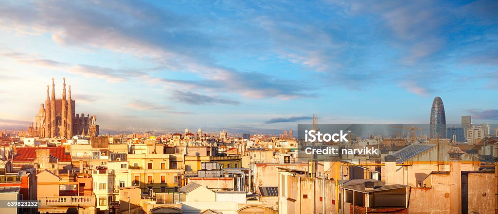Panoramablick auf Barcelona mit der Sagrada Familia - Lizenzfrei Barcelona - Spanien Stock-Foto