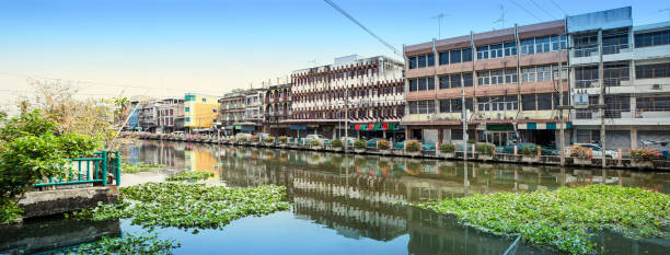 Canal and commercial buildings