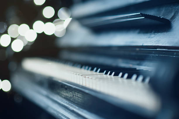 istock Old vintage piano keyboard. The beautiful background blur 639831030