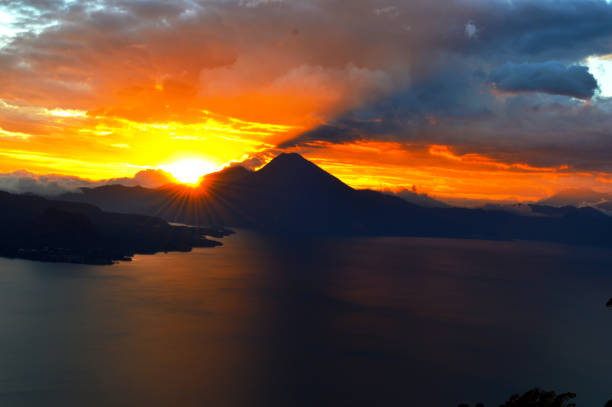istock Beautiful sunset on Lake Atitlan 639839098