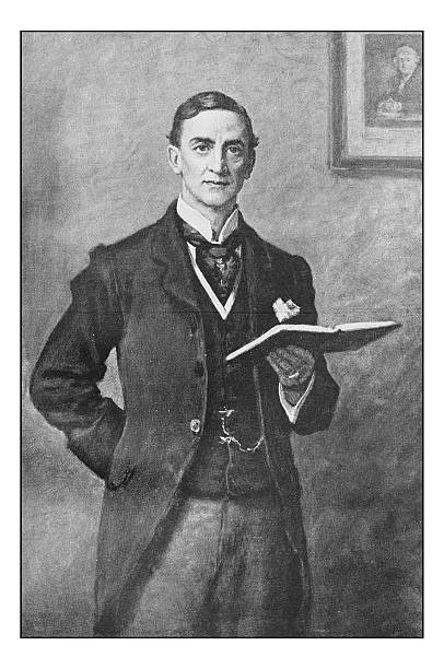 istock Antique dotprinted photograph of painting: Man portrait John Hare 639844890