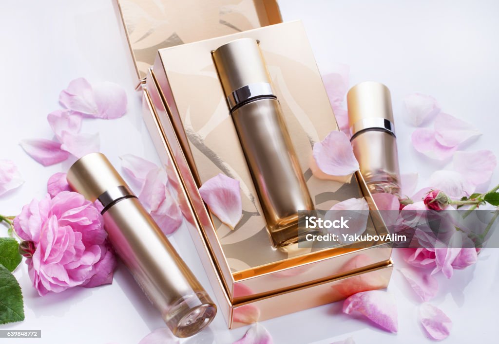 Cosmetics Packages design Beauty Products Make-Up Stock Photo