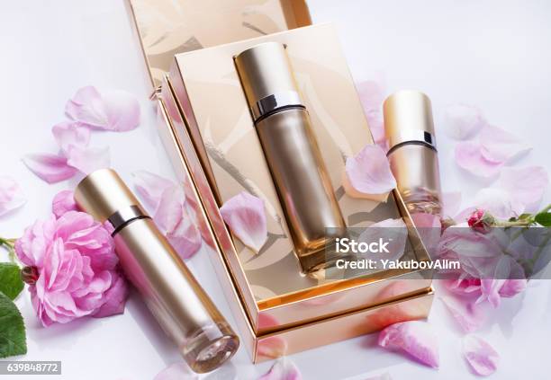 Cosmetics Packages Design Beauty Products Stock Photo - Download Image Now - Make-Up, Box - Container, Perfume