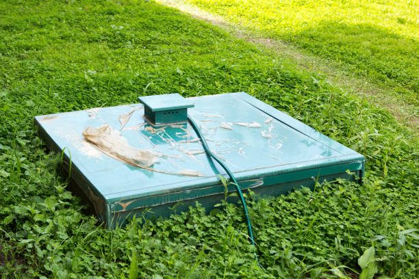 istock green cap of autonomous sewage in grass 639849666
