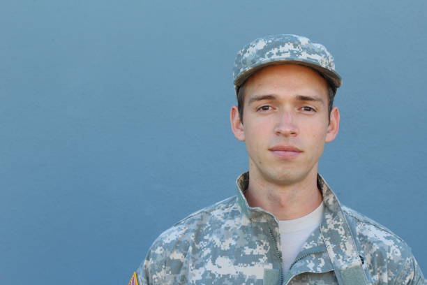 istock Military young man. Studio portrait 639855908