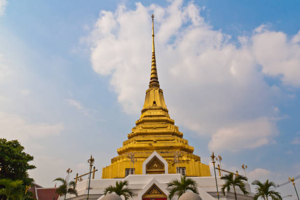 istock Golden pagoda with trees 639859350
