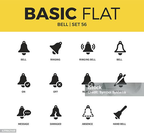 Basic Set Of Bell Icons Stock Illustration - Download Image Now - Bell, Icon Symbol, Ringing