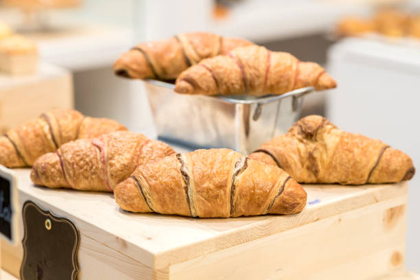 istock Served homemade croissants 639865398