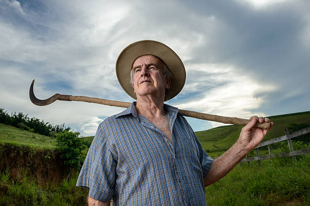 istock Convinced farmer holding a sickle, Brazil 639874128