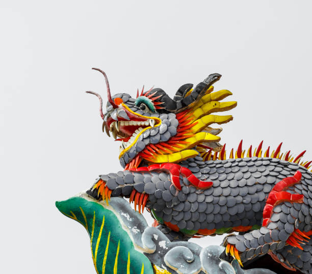 istock Chinese style dragon statue in thailand 639877386
