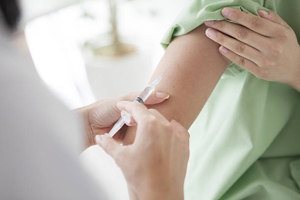 Patients receiving injections for vaccination