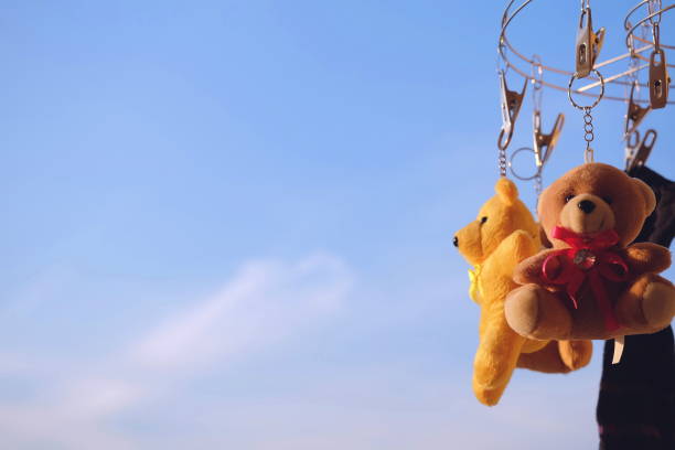 istock teddy bear blue sky in the morning. 639879282