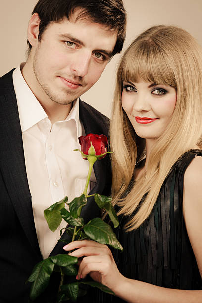 istock Happy elegant couple lovers. 639883548
