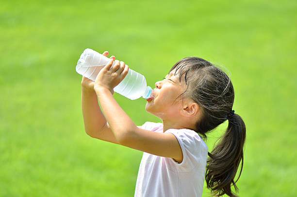 Japanese girl drinking water