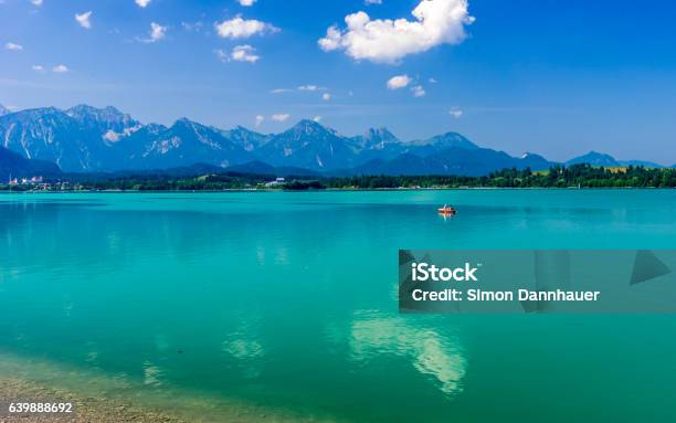 Lake Forggensee In Allgäu Germany Stock Photo - Download Image Now - Neuschwanstein Castle, Aerial View, Agricultural Field