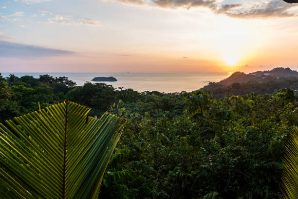 istock Sunset at Manuel Antonio, Costa Rica - tropical pacific coast 639889366