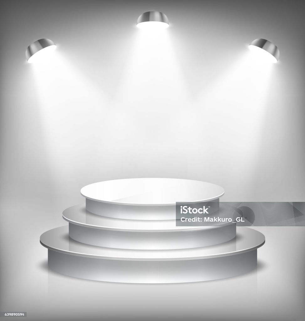 Bục Sân Khấu Bóng Được Chiếu Sáng Để Đặt Mẫu Sản Phẩm Trên Whi ...