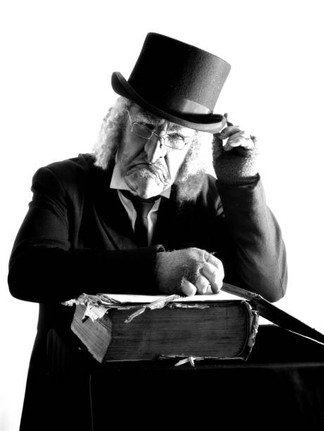 istock black and white image of old fashioned victorian character 639894984