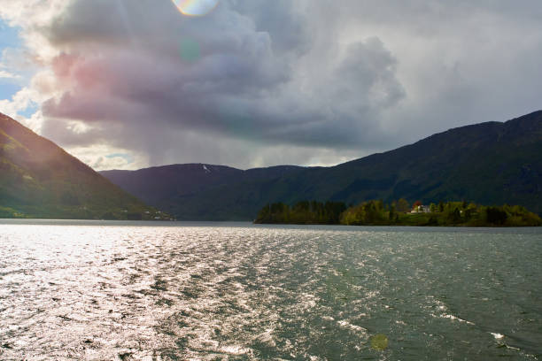 istock Fjords coast in Norway, storm cloud over them 639897344