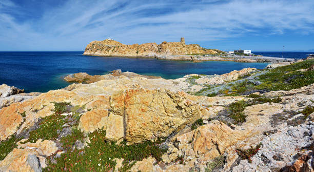 panorama krajobrazu pietra islet na korsyce - haute balagne zdjęcia i obrazy z banku zdjęć