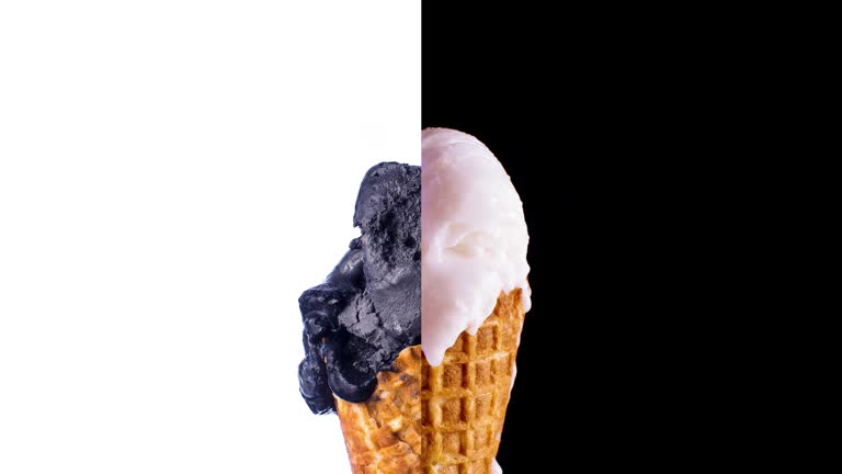 Black & White Ice-Cream Cone Melting