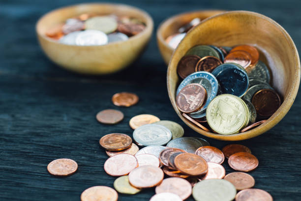 istock Thai Baht Coins and money background 639904028