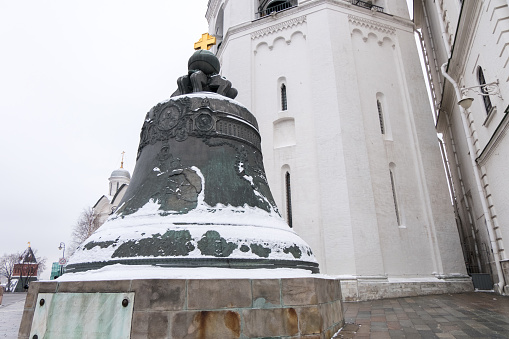 The Tsar bell and Archangel Cathedral in the Moscow Kremlin, Moscow, Russia