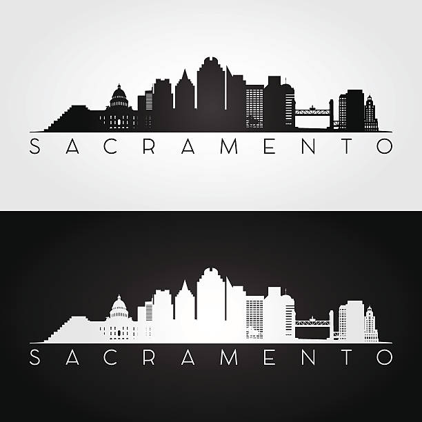 Sacramento USA skyline and landmarks silhouette. Sacramento USA skyline and landmarks silhouette. Vector illustration. sacramento stock illustrations